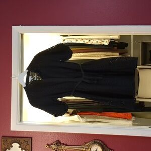 Black eyelet puff sleeved dress size M (Nine West)